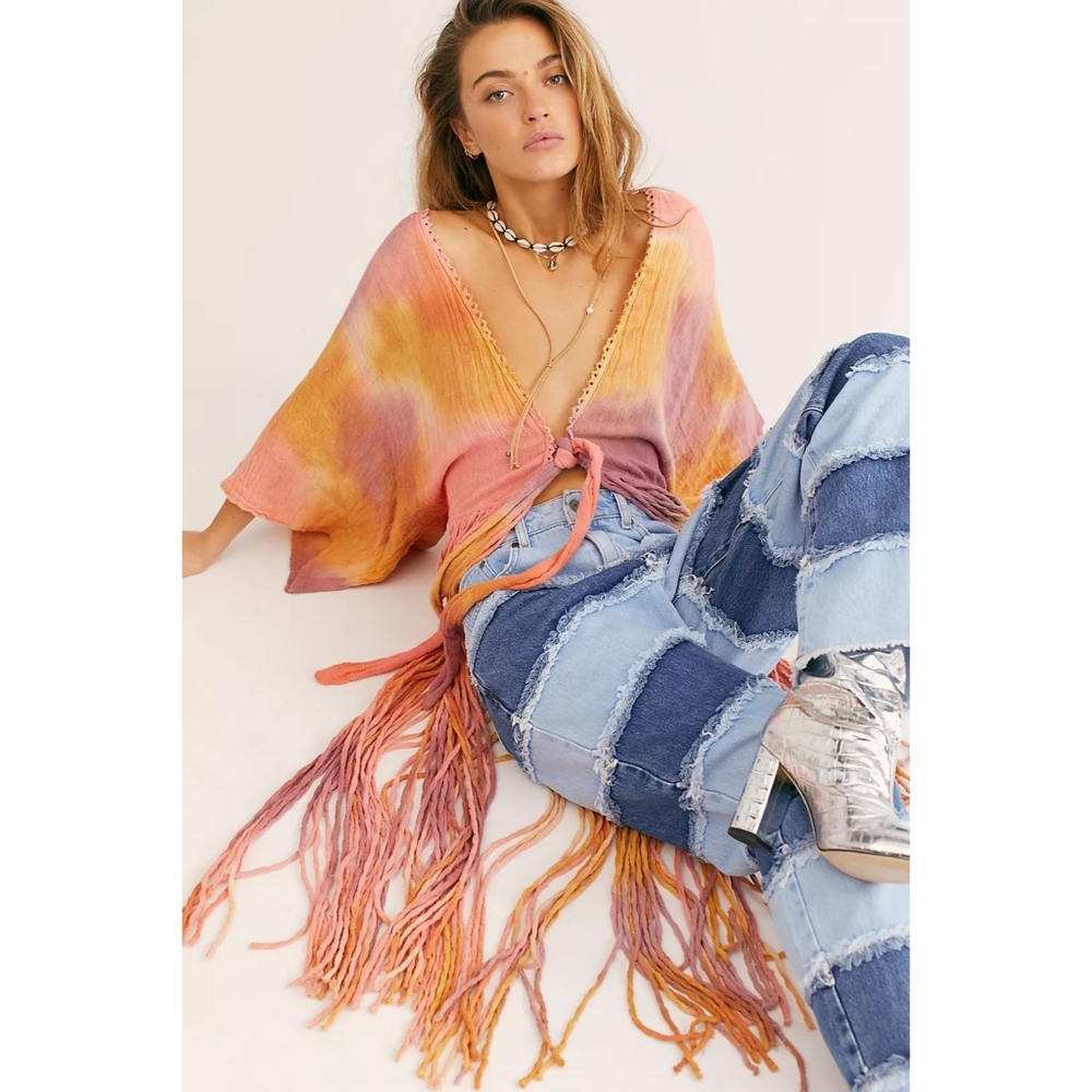 Free People Jen's Pirate Booty January River Tie Dye Kimono Women's Medium/Large